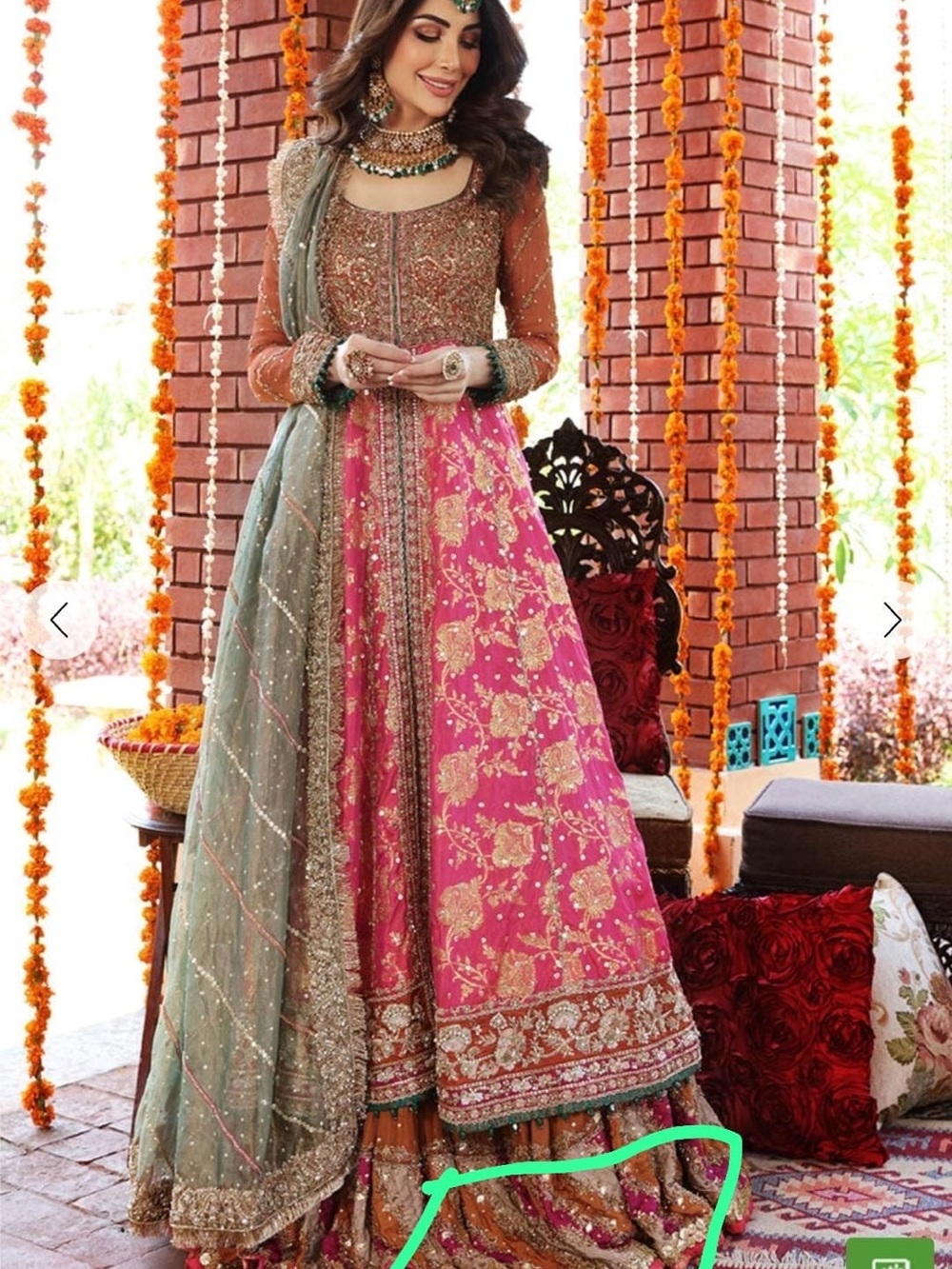 Embroidered Rust Orange Women's Dress